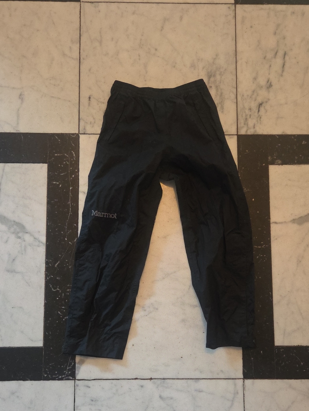 Marmot Kids Black Elastic Waist Rain Pants